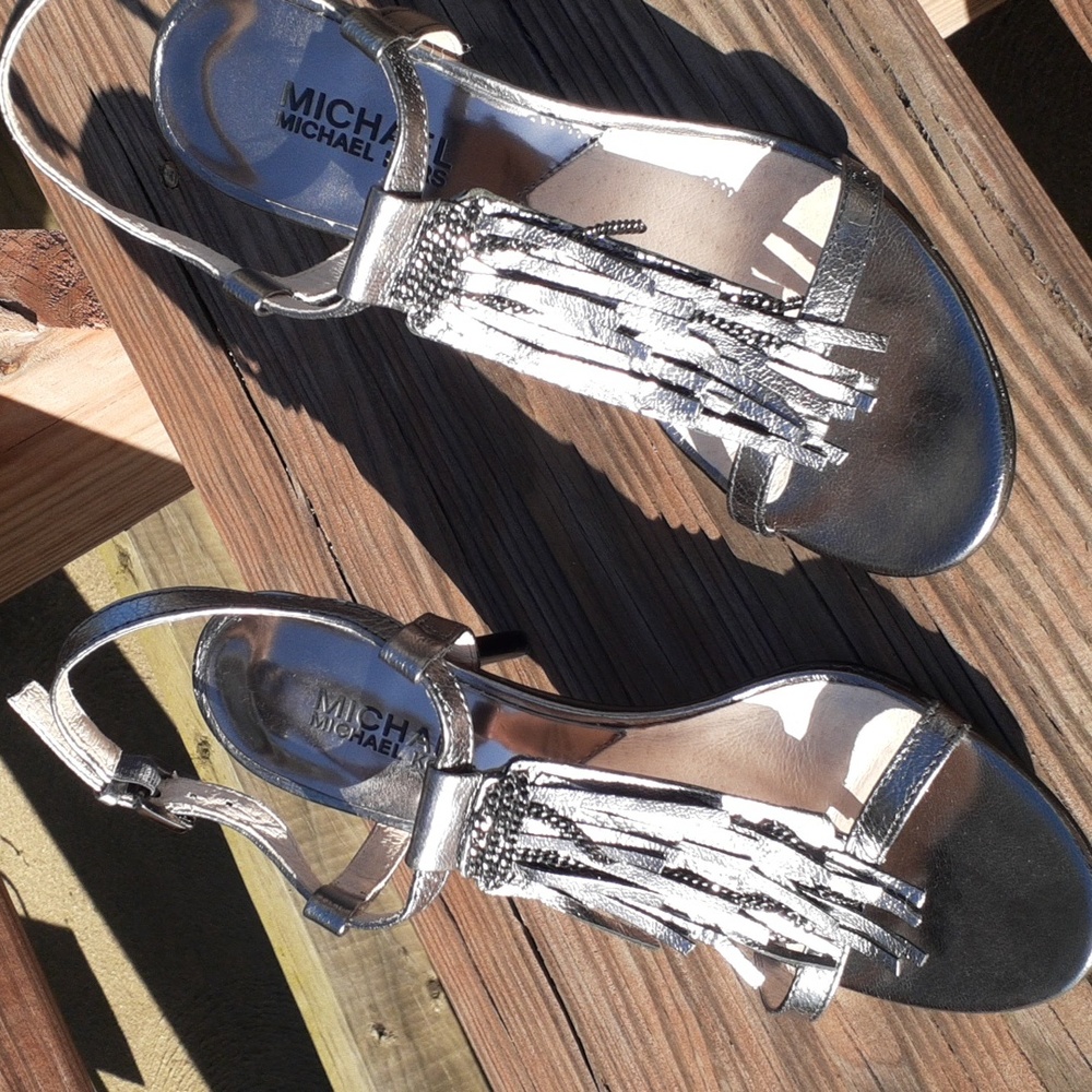 Michael Kors Silver Fringe Sandal